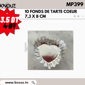 10 FONDS DE TARTE CŒUR 7.3 X 8 CM