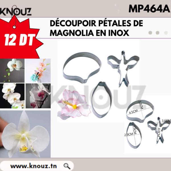 DÉCOUPOIR PÉTALES DE MAGNOLIA EN INOX