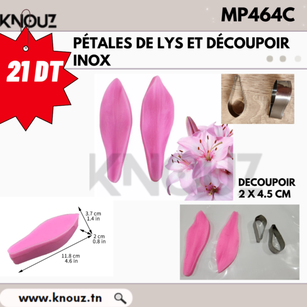PÉTALES DE LYS  ET DÉCOUPOIR INOX